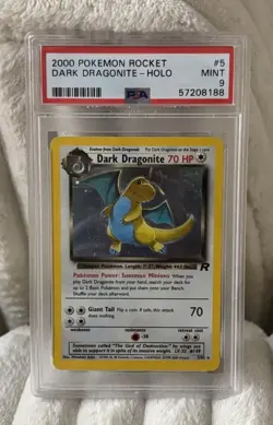 2000 Pokemon Rocket Dark Dragonite Holo PSA 9 - Image 1