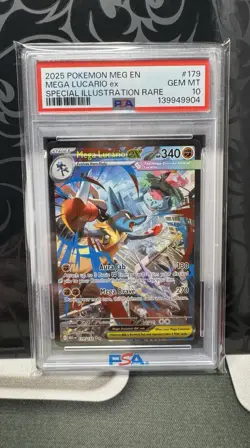 2025 Pokemon Mega Evolution Mega Lucario EX Special Illustration Rare PSA 10 - Image 1