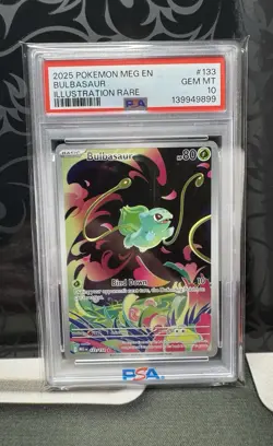 2025 Pokemon Mega Evolution Bulbasaur Illustration Rare PSA 10 - Image 1
