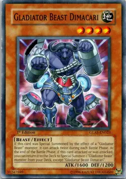 Gladiator Beast Dimacari GLAS-EN023 Yu-Gi-Oh! 1st Edition Light Play - Image 1