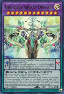 Odd-Eyes Arcray Dragon AGOV-EN030 Ultra Rare 1st Ed Yugioh Card Near Mint - Image 1