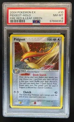 2004 Pokemon EX FireRed & LeafGreen Pidgeot Holo Rare #10/112 PSA 8 - Image 1