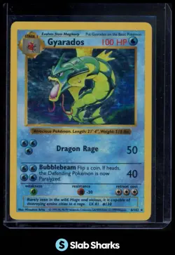 1999 POKEMON BASE SET SHADOWLESS #6/102 GYARADOS RARE HOLO - Image 1
