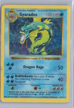 1999 Pokemon Base Set Gyarados 6/102 Holo Rare Shadowless - Image 1