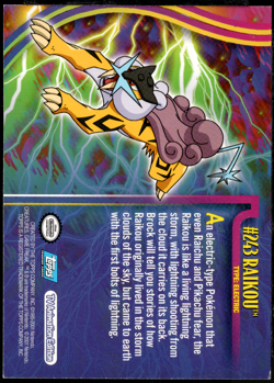2001 topps Pokemon Johto League Champions Non Holo Foil #243 Raikou - Image 2
