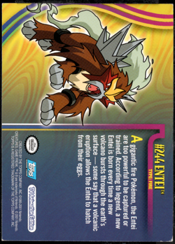 2001 topps Pokemon Johto League Champions Non Holo Foil #244 Entei - Image 2