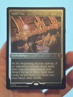 1X ETCHED FOIL Land Tax MINT MTG Magic CMM Commander Masters Mythic Staple CEDH - Image 1