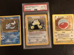 1999 Pokemon Jungle Snorlax #11 Holo PSA 8 NM-MT, Vaporeon And Electrode Holos - Image 1