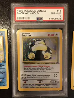 1999 Pokemon Jungle Snorlax #11 Holo PSA 8 NM-MT, Vaporeon And Electrode Holos - Image 2