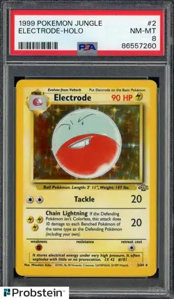 1999 Pokemon Jungle #2 Electrode Holo PSA 8 NM-MT - Image 1