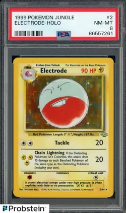 1999 Pokemon Jungle #2 Electrode Holo PSA 8 NM-MT - Image 1