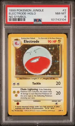 1999 POKEMON JUNGLE 2 - ELECTRODE - HOLO NO SYMBOL UNLIMITED - PSA 8 - Image 1