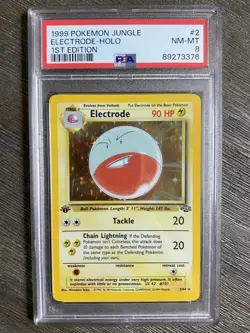 1999 POKEMON JUNGLE 1ST Edition ELECTRODE HOLO PSA 8 Near Mint-Mint #2/64 Rare - Image 1