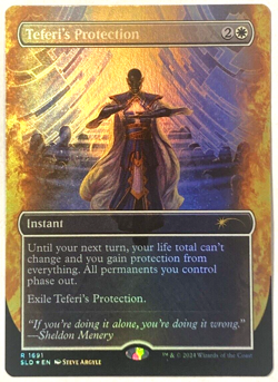 MTG Teferi's Protection RAINBOW FOIL Secret Lair Sheldon's Spellbook 1691 NM - Image 1