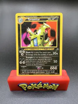 Pokemon TCG Tyranitar Card 31/75 1st Edition Neo Discovery Regular Rare HP - Image 1