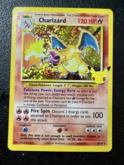 Pokemon TCG Charizard 25th Celebrations Holo Rare Card 4/102 MINT - Image 1