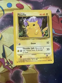 Vintage Pokemon Base Set Pikachu 58/102 Yellow Cheeks LP - Image 1