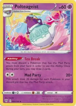 Polteageist - 083/189 Darkness Ablaze Uncommon Pokemon - NM/MINT - Image 1