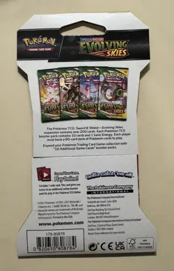 Pokemon TCG: Sword & Shield - Evolving Skies Sleeved Booster Pack | Unbreon | 820650808784 - Image 2