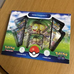 Pokemon Go Alolan Exeggutor V Collection Box 4 Booster Pack Set Sealed - Image 1