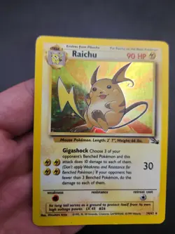 Pokemon TCG Fossil Raichu Holo Unlimited 14/62 LP. - Image 5
