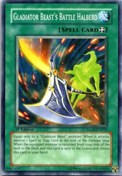 Gladiator Beast's Battle Halberd GLAS-EN055 Yu-Gi-Oh! 1st Edition Light Play - Image 1