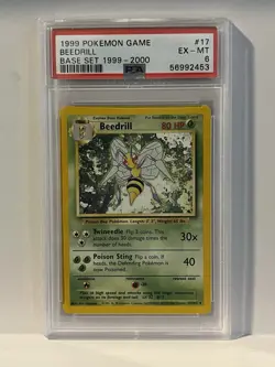 Pokemon TCG Base Set Beedrill 17/102 PSA 6 EX-MT Rare - Image 1