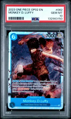 2023 ONE PIECE OP02-PARAMOUNT WAR #062 MONKEY D. LUFFY PSA 10 - Image 1