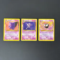 WOTC Pokemon TCG Fossil Unlimited Rare Non Holo Gengar 20 Gastly 33 Haunter 21 - Image 1