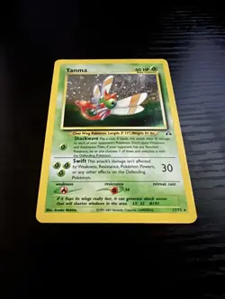 Yanma Neo Discovery Swirl 17/75 Holo Rare Pokemon TCG Card - Image 3
