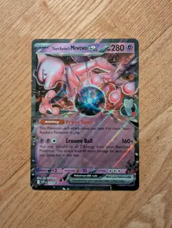 Team Rocket's Mewtwo ex 205 JUMBO Card Promo Scarlet & Violet Pokemon NM - Image 1