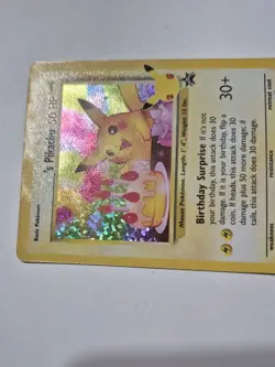 NM Birthday Pikachu #24 Holo Black Star Celebrations Promo Pokemon Card - Image 3