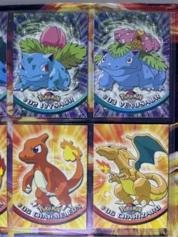 1999 Pokemon Topps Base Set Trio Charizard Blastoise Venusaur Cards Blue Logo - Image 3