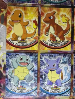 1999 Pokemon Topps Base Set Trio Charizard Blastoise Venusaur Cards Blue Logo - Image 4