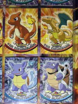 1999 Pokemon Topps Base Set Trio Charizard Blastoise Venusaur Cards Blue Logo - Image 5