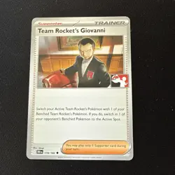 Team Rocket's Giovanni Pokemon Prize Pack Series 8 Promo Pokemon Card NM 174/182 - Image 1