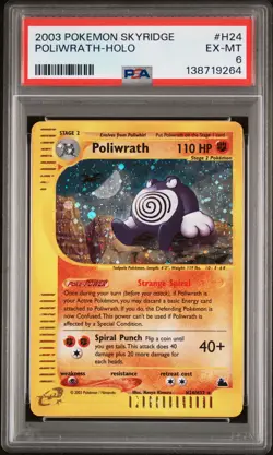2003 POKEMON SKYRIDGE #H24 POLIWRATH-HOLO PSA 6 - Image 1