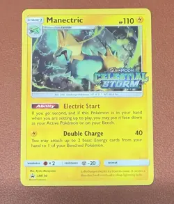 POKEMON TCG MANECTRIC SM130 HOLO BLACK STAR PROMO PRE EXCELLENT PACK TO SLEEVE - Image 1