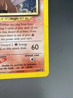 Holo Rare Entei from the Neo Revelation 6/64 Pokemon Card - Image 5