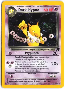 Dark Hypno 9/82 Holo Rare Team Rocket Pokemon - Image 1