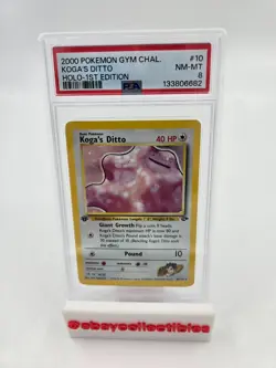 2000 Pokemon 1st Edition Koga’s Ditto Holo Rare Gym Challenge 10/132 PSA 8 - Image 1