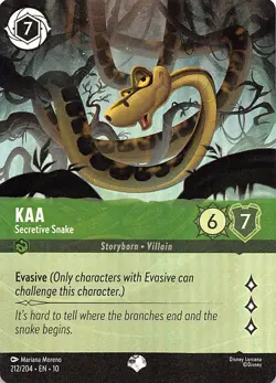 Kaa Secretive Snake Epic 212/204 Foil Whispers in the Well Disney Lorcana 001142 - Image 1