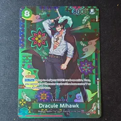Bandai Dracule Mihawk OP12-030 Muggy Kingdom SR Holo SP Blocker One Piece CCG - Image 1