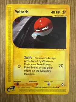Voltorb 115/147 Common Pokemon Aquapolis Vintage WOTC E Series MP 2003 - Image 1