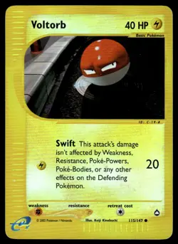 Pokemon TCG Aquapolis #115/147 Voltorb (115) Reverse DMG - Image 1