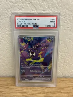 Pokemon TCG Gastly Scarlet & Violet Temporal Forces 177/162 IR PSA 9 Mint - Image 1