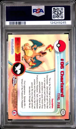 PSA 8 CHARIZARD | TOPPS CHROME 2000 Graded Pokemon Card - Image 2
