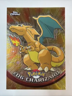 2000 Pokemon Charizard 06 Topps Chrome Variant Big Card!!!!!! - Image 1