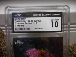 Venusaur Topps Chrome cgc 10 GEM MINT Pokemon card 3 Series 1 psa 2000 card NM - Image 2