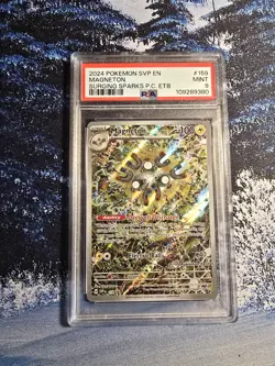 Pokemon Center Exclusive Magneton 159 PSA 9 Surging Sparks ETB Promo Stamp - Image 1